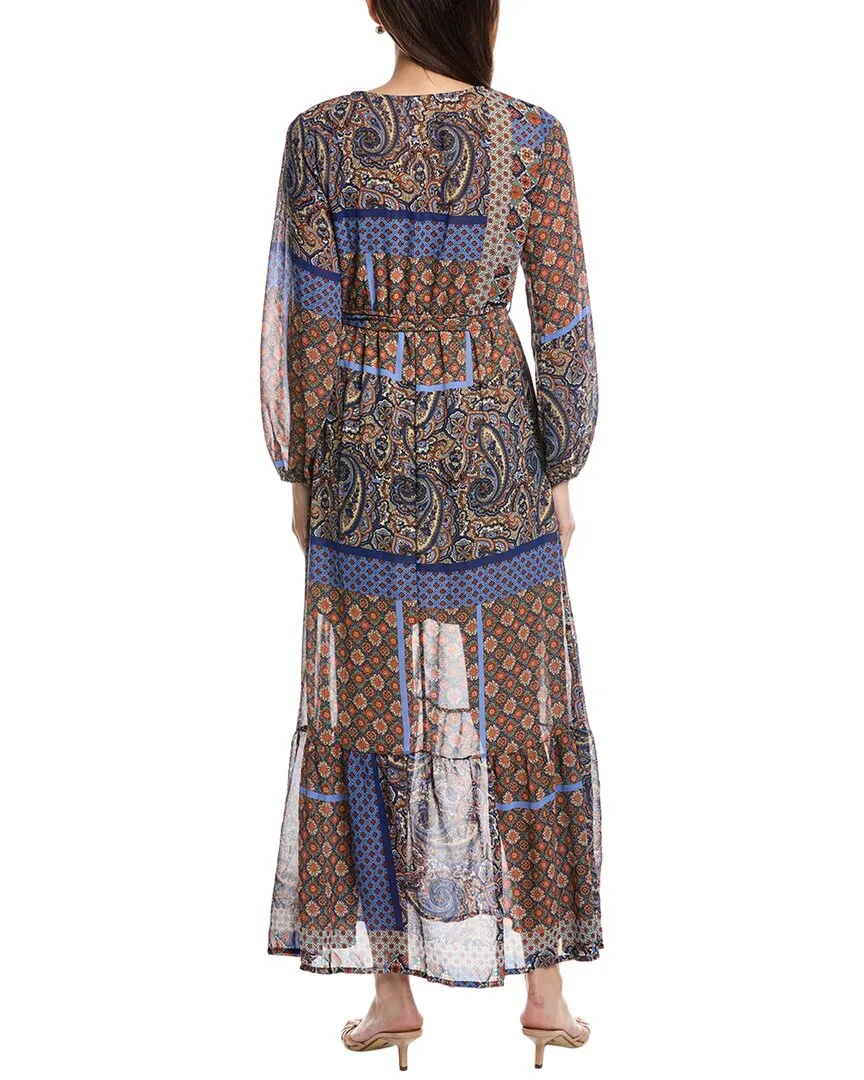 Anna Kay Patches Silk-Blend Maxi Dress