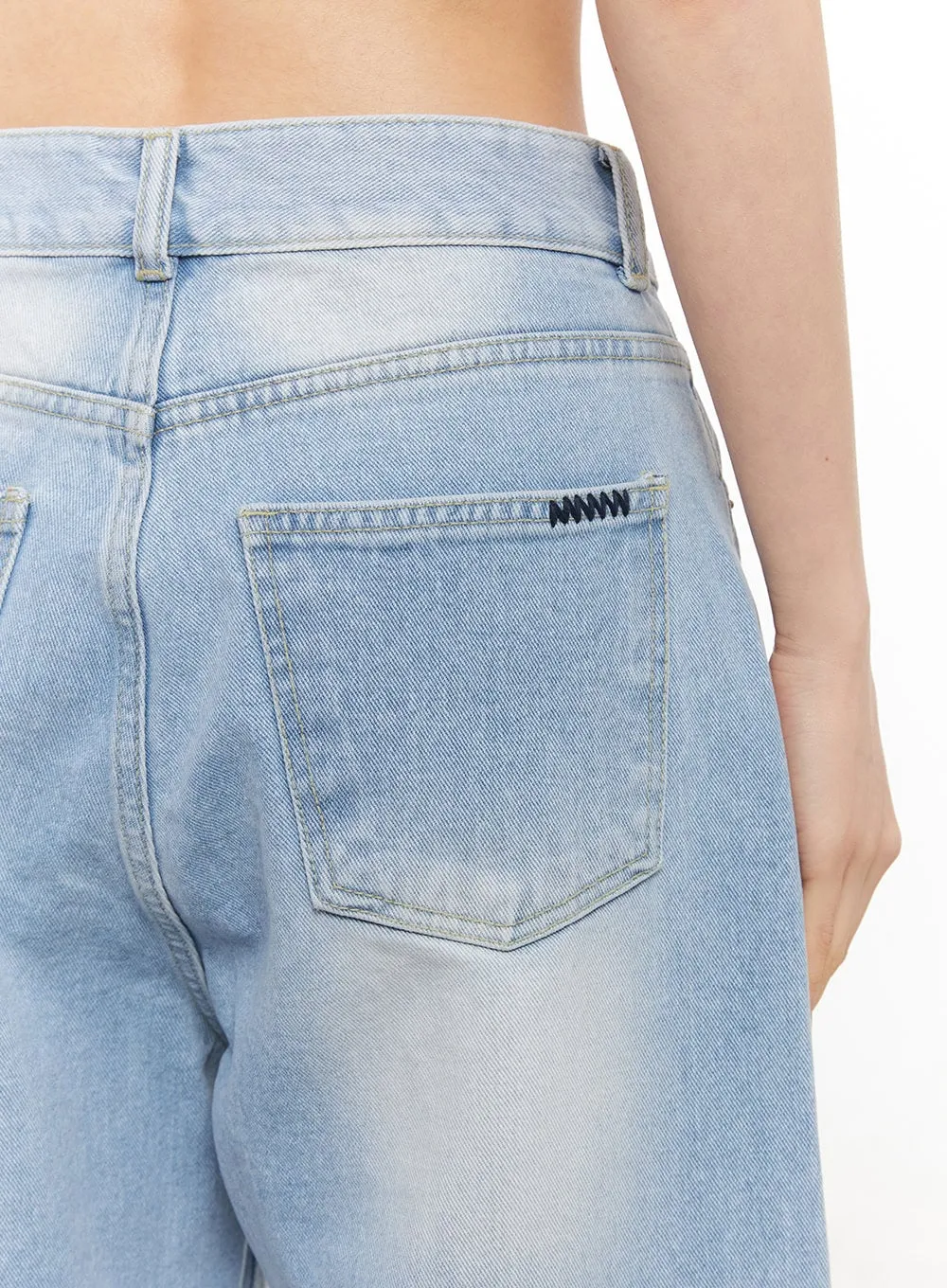 Calista Washed Wide-Leg Bootcut Jeans CA516