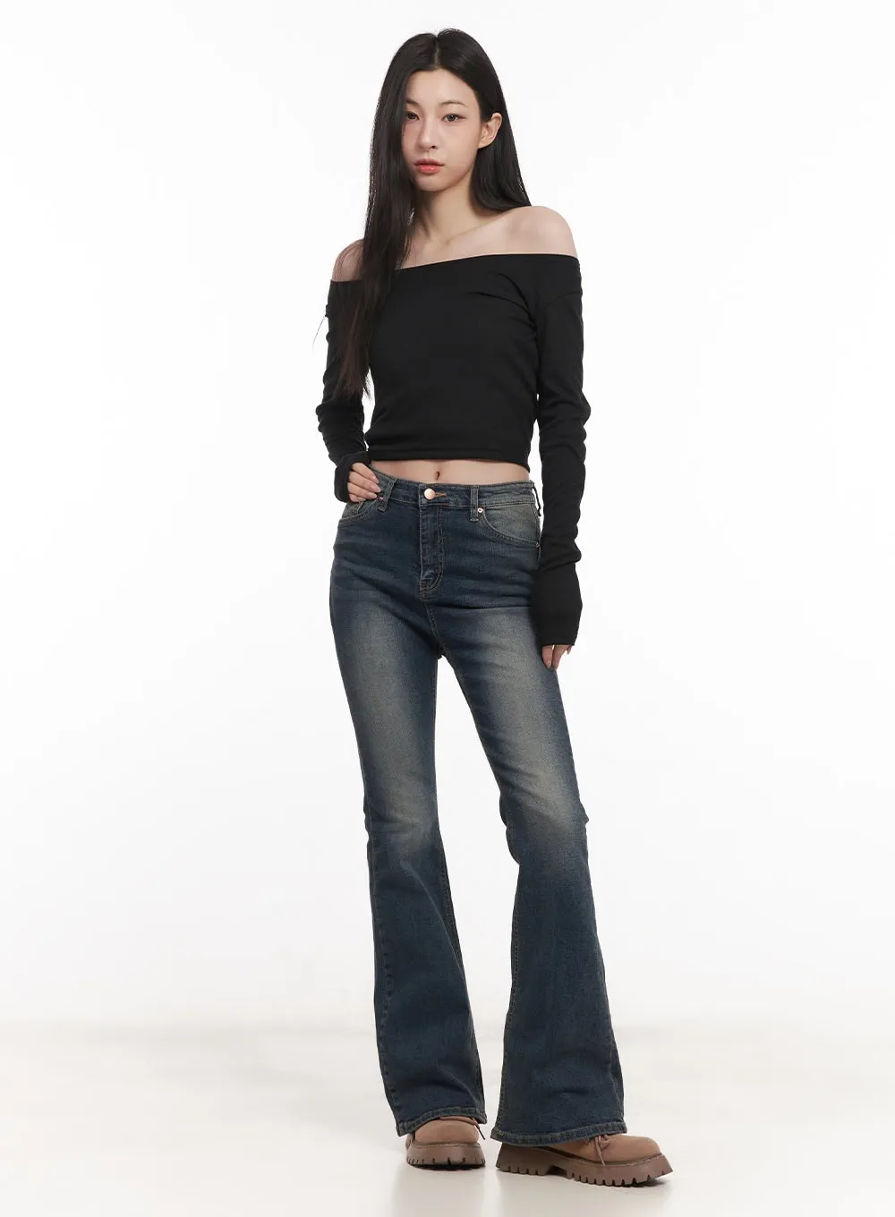 Camilla Washed Bootcut Jeans CM517