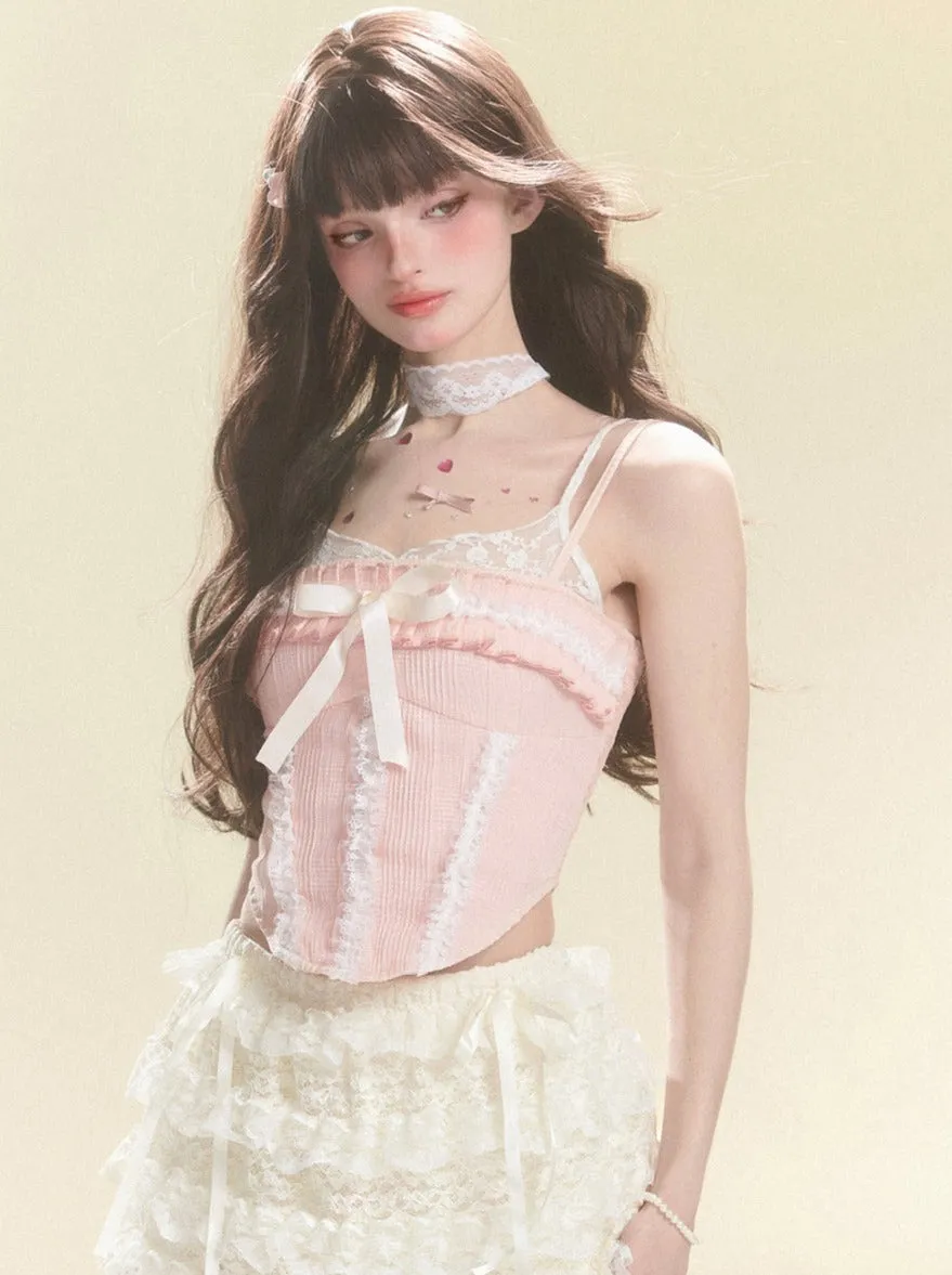 Camisole Tops Lace Frilled