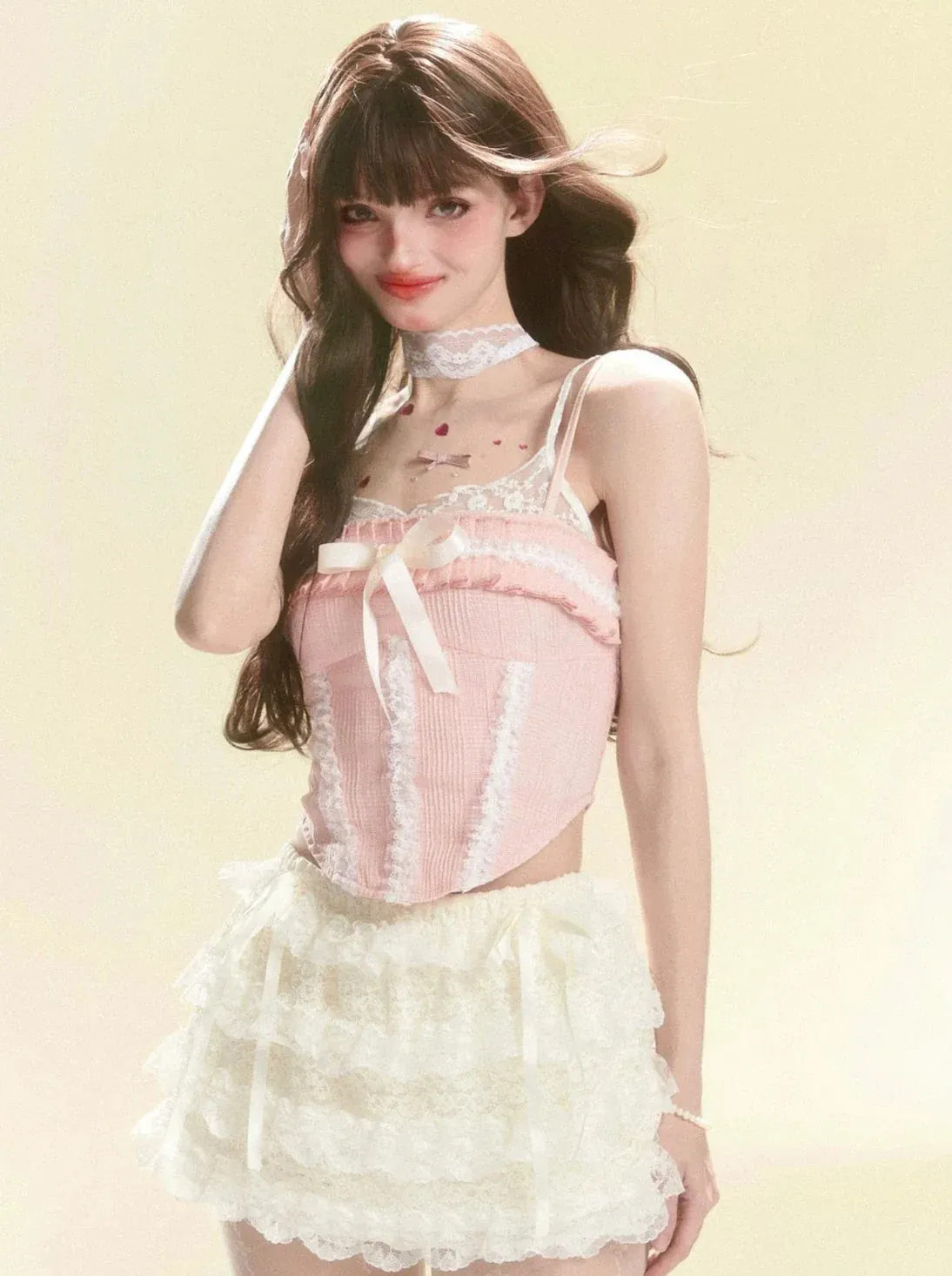 Camisole Tops Lace Frilled