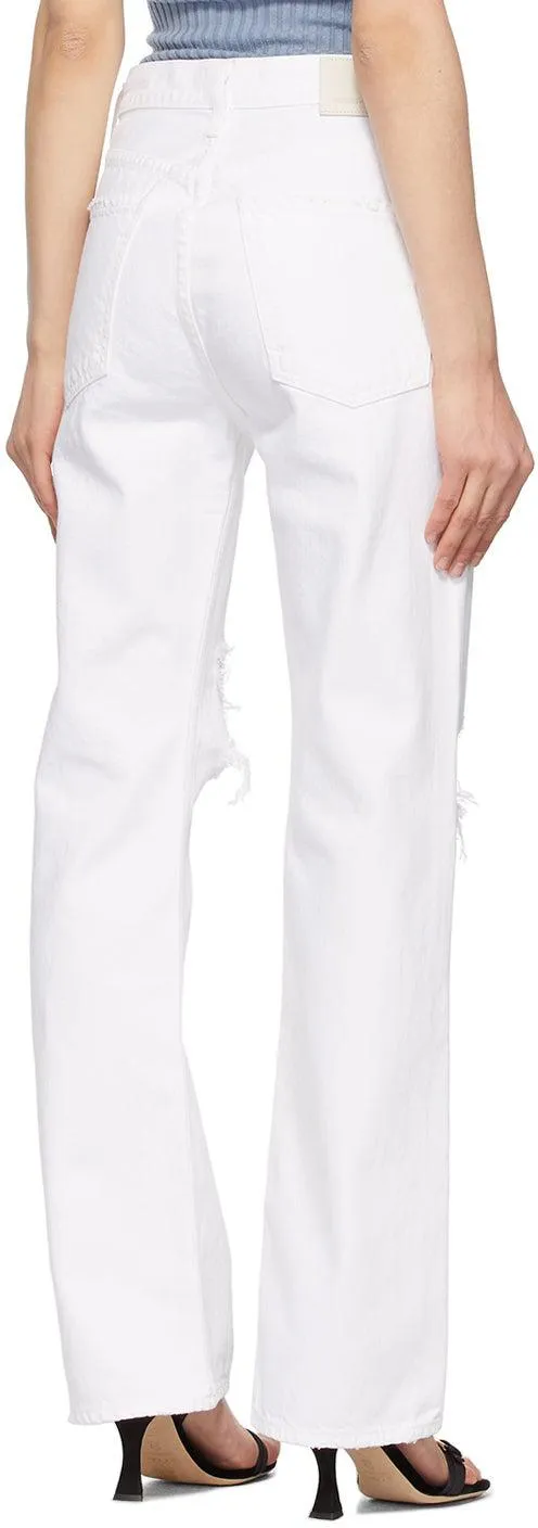 Citizens of Humanity White Libby Relaxed Bootcut Jeans