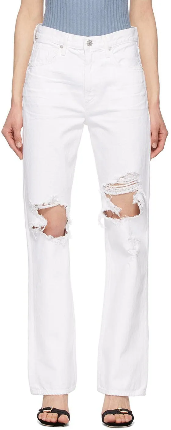 Citizens of Humanity White Libby Relaxed Bootcut Jeans