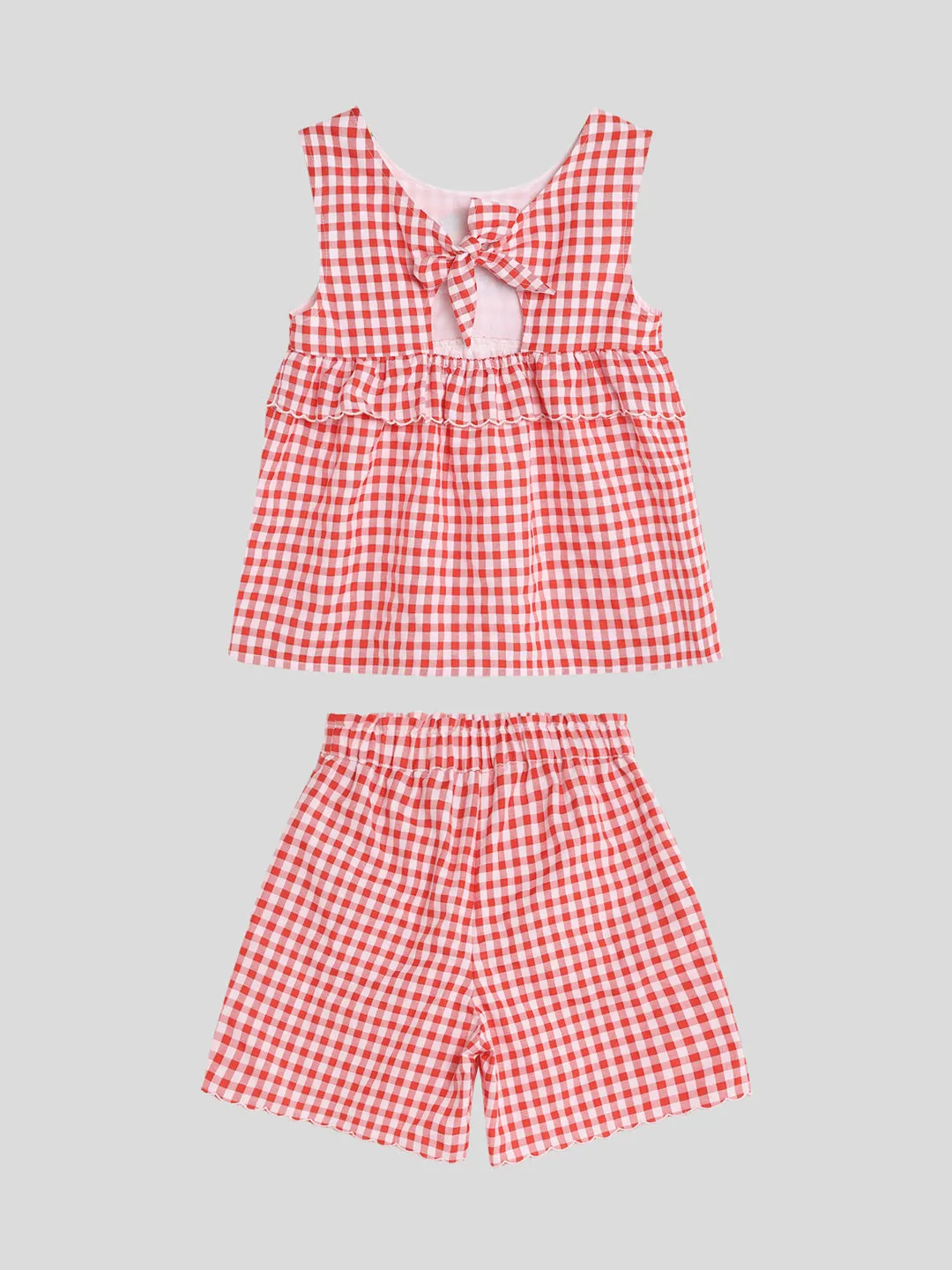 Fruity Gingham Top & Shorts Set