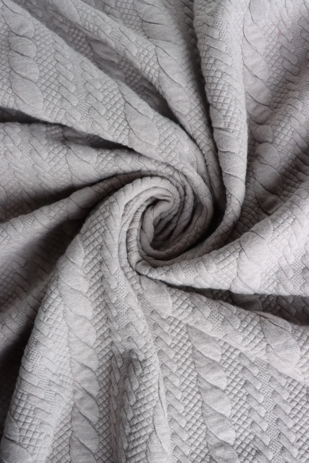 Gray Cables Quilted Knit | By The Half Yard
