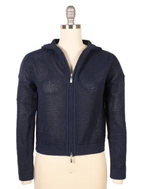 Kinross Mesh Zip Hoodie in Navy