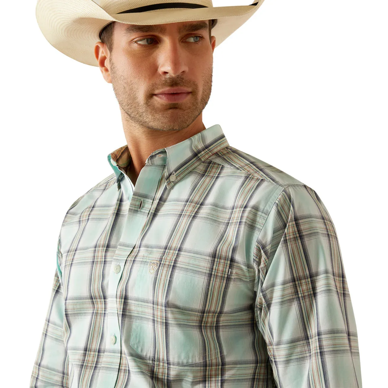 Men's Ariat Pro Series Corban Mint Fitted Shirt 10054808