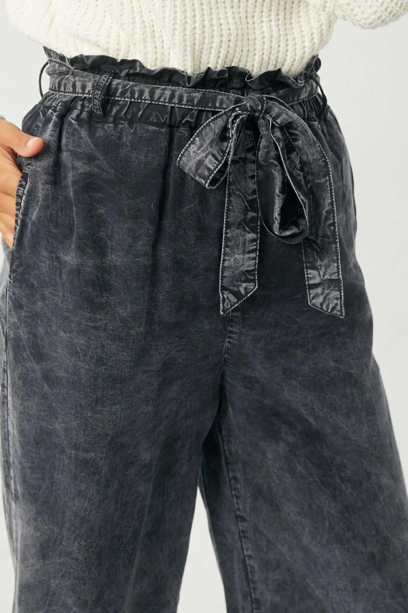 Mineral Washed Paper Bag Trousers