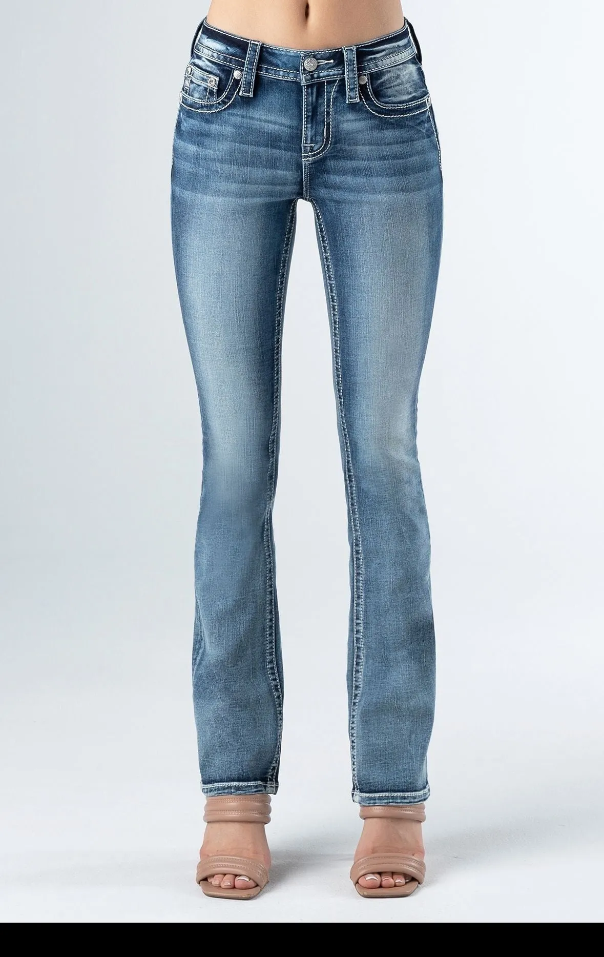 Miss Me Dreamcatcher Feather Bootcut Jeans