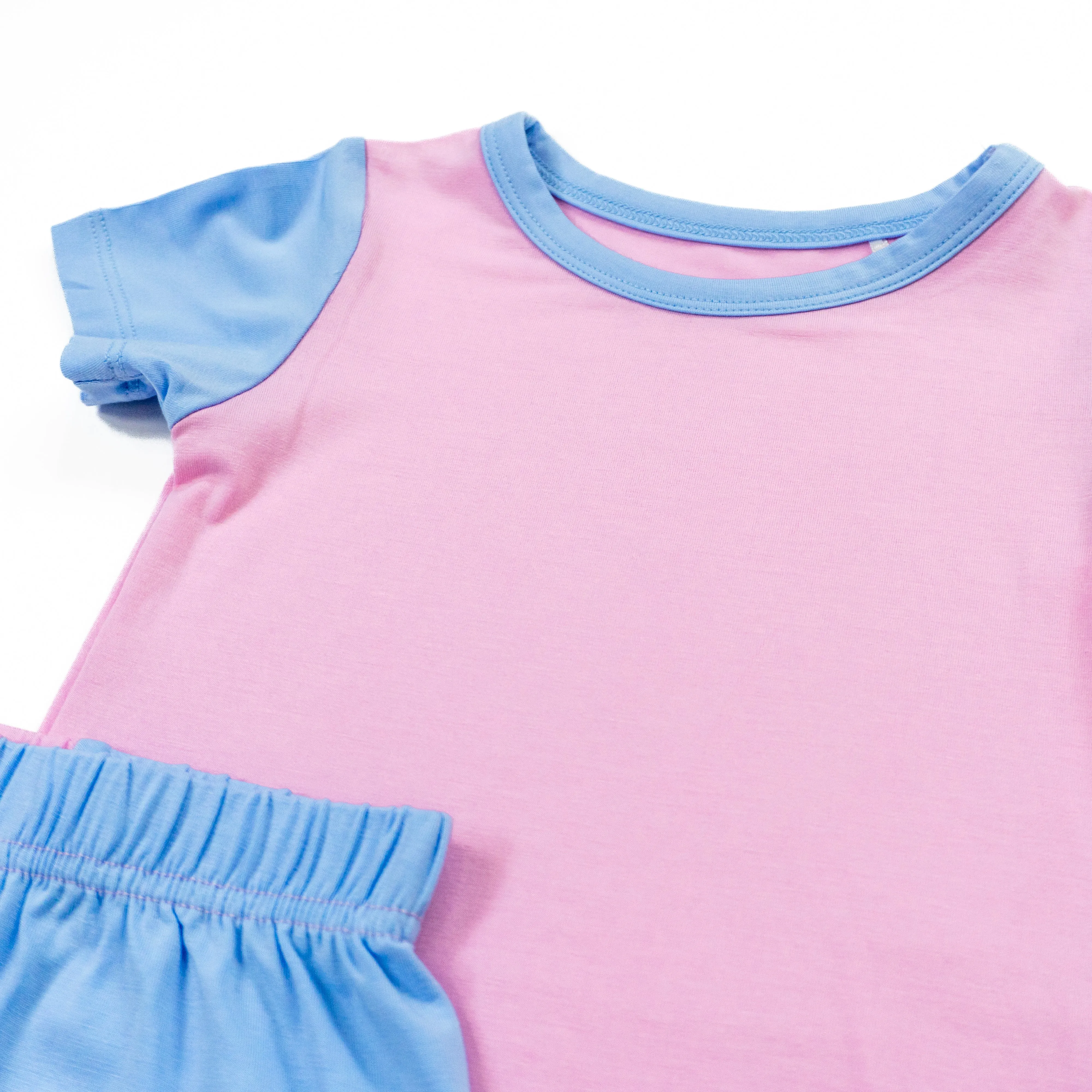 Petal / Sky Colorblock | Short Sleeve Pajamas