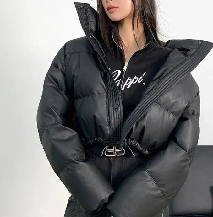 Puffy Thick Long Sleeve Cotton Down Coats