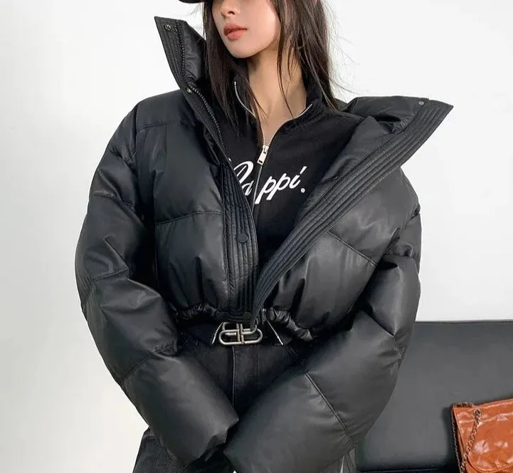 Puffy Thick Long Sleeve Cotton Down Coats