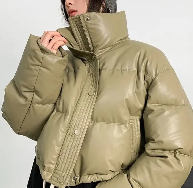 Puffy Thick Long Sleeve Cotton Down Coats