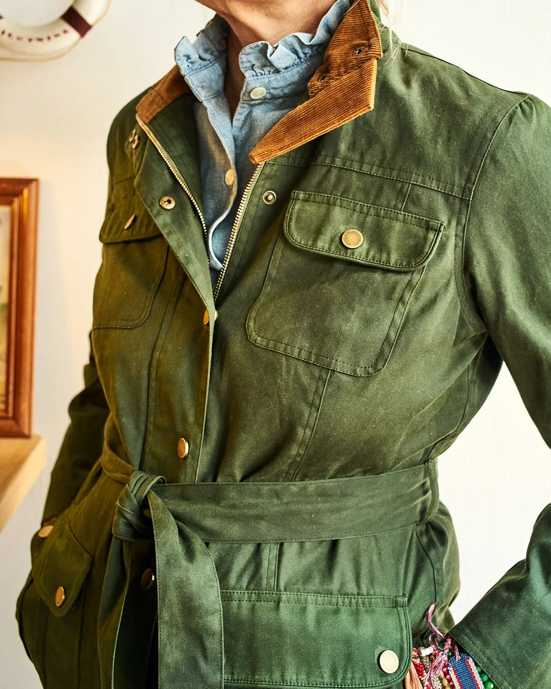Women’s Aberdeen Jacket in Olive Waxed Canvas