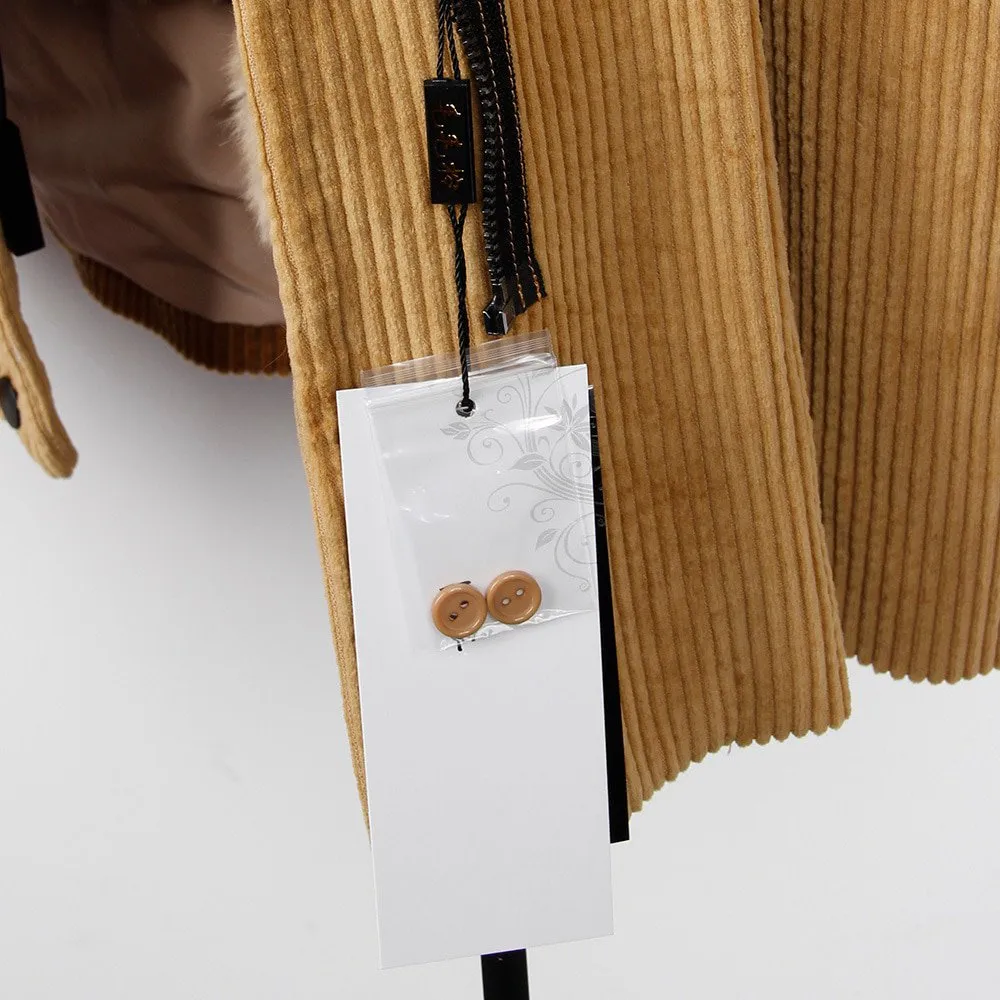 Women's Winter Casual Thick Loose Parka With Rabbit Fur