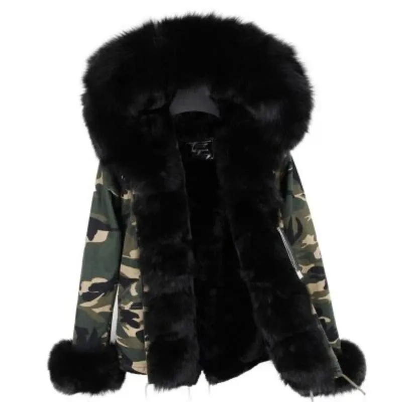 Women's Winter Casual Warm Hooded Parka With Fox Fur
