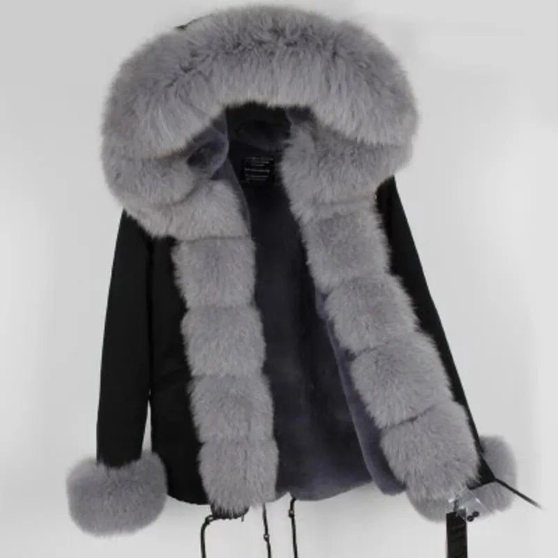 Women's Winter Casual Warm Hooded Parka With Fox Fur