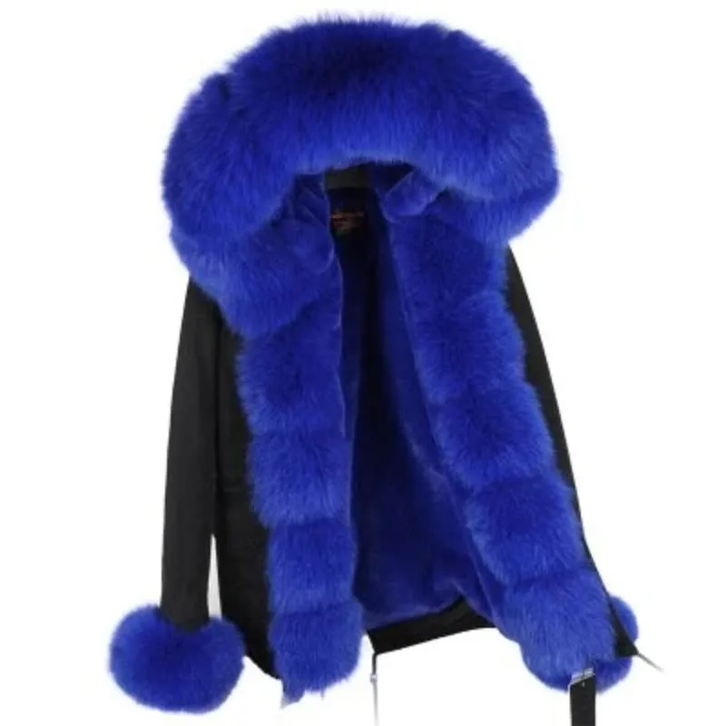 Women's Winter Casual Warm Hooded Parka With Fox Fur